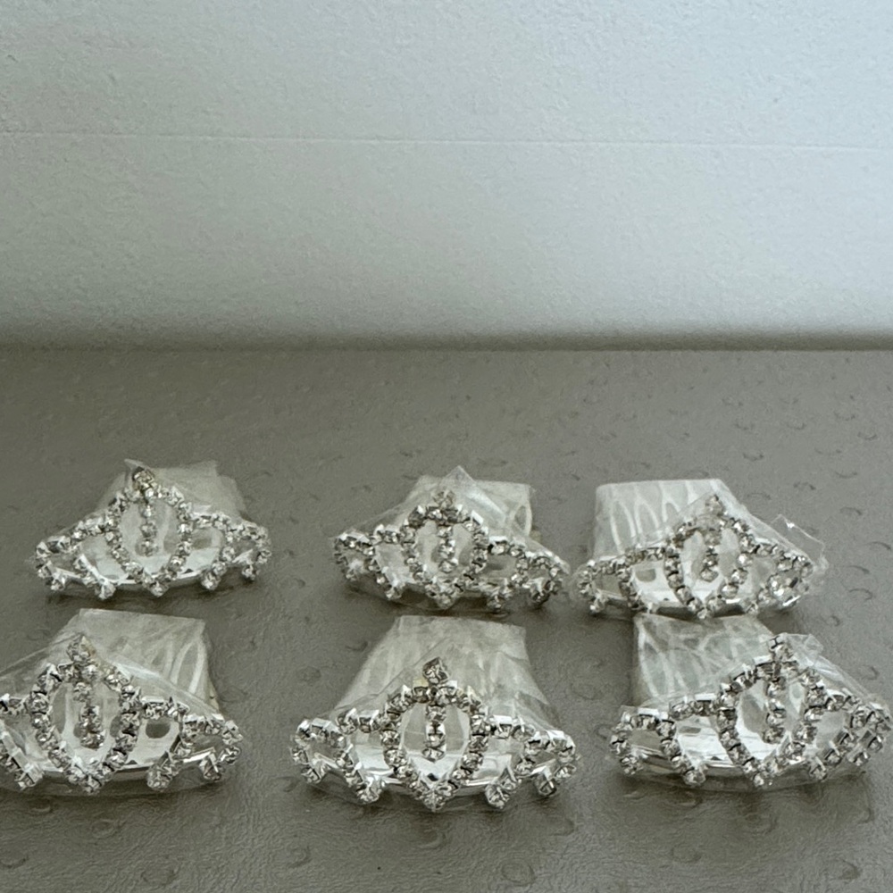 Sparkling Silver Tiara Hair Clips for Kids
